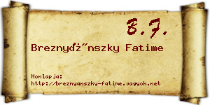 Breznyánszky Fatime névjegykártya